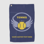 Aangepaste tekst Tennisbal met vleugels Golfhanddoek (Voorkant)
