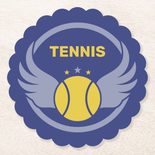 Aangepaste tekst Tennisbal met vleugels Kartonnen Onderzetters (Voorkant)