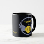 Aangepaste tekst Tennisbal met vleugels Mok (Voorkant rechts)