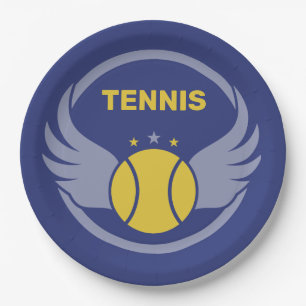 Aangepaste tekst Tennisbal met vleugels Papieren Bordje