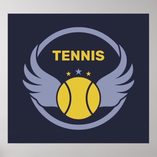Aangepaste tekst Tennisbal met vleugels Poster (Voorkant)