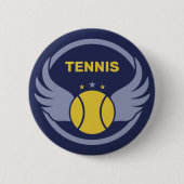 Aangepaste tekst Tennisbal met vleugels Ronde Button 5,7 Cm (Voorkant)