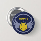 Aangepaste tekst Tennisbal met vleugels Ronde Button 5,7 Cm (Voorkant /achterkant)