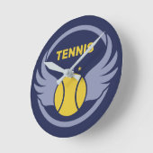 Aangepaste tekst Tennisbal met vleugels Ronde Klok (Hoek)