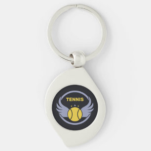 Aangepaste tekst Tennisbal met vleugels Sleutelhanger