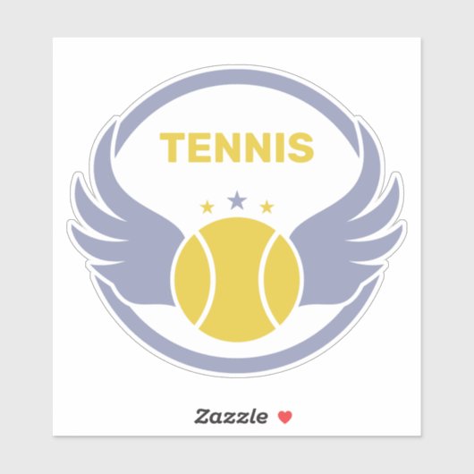 Aangepaste tekst Tennisbal met vleugels Sticker (Vel)