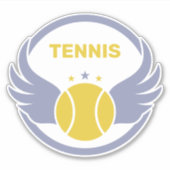 Aangepaste tekst Tennisbal met vleugels Sticker (Voorkant)