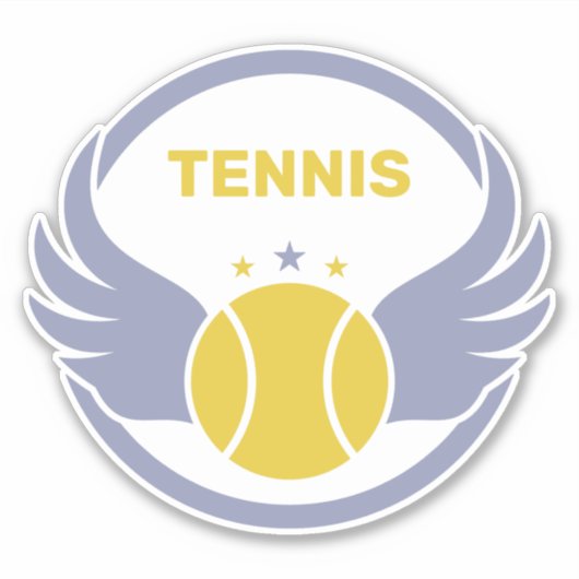 Aangepaste tekst Tennisbal met vleugels Sticker (Voorkant)