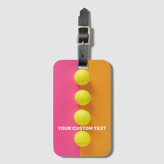 Aangepaste tekst Tennisballen Bagagelabel (Voorkant (verticaal))