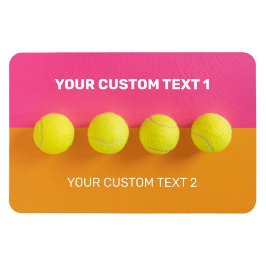 Aangepaste tekst Tennisballen Magneet (Horizontaal)