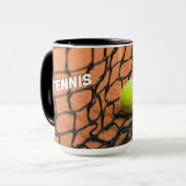 Aangepaste tekst tennisballen mok (Voorkant links)