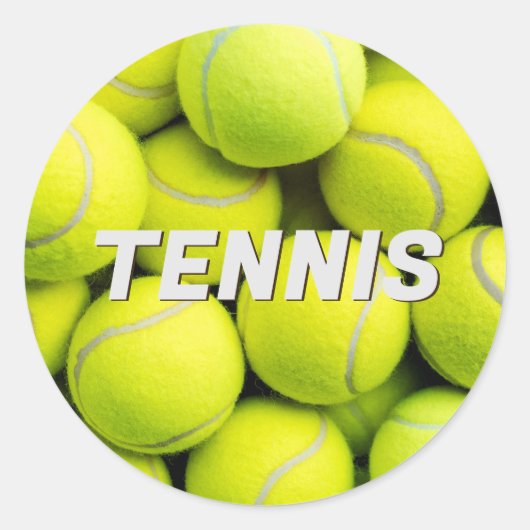 Aangepaste tekst Tennisballen Ronde Sticker (Voorkant)