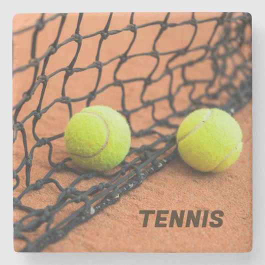 Aangepaste tekst Tennisballen Stenen Onderzetter (Voorkant)