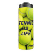 Aangepaste tekst Tennisballen Thermosbeker (Voorkant)