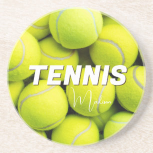 Aangepaste tekst Tennisballen Zandsteen Onderzetter