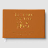 Aangepaste Tekst Terracotta Brieven aan de Bruid Gastenboek (Voorkant)