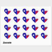 Aangepaste tekst Texas Meisje Rood Wit & Blauw Vla Hart Sticker (Vel)