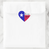 Aangepaste tekst Texas Meisje Rood Wit & Blauw Vla Hart Sticker (Tas)