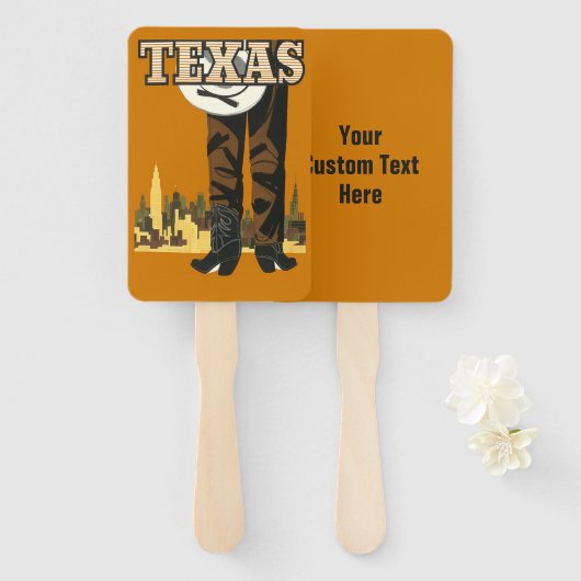 Aangepaste tekst Texas vintage reizen Handwaaier (Voorkant en achterkant)