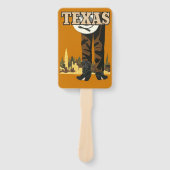 Aangepaste tekst Texas vintage reizen Handwaaier (Voorkant)