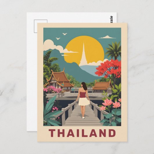 Aangepaste tekst Thailand Briefkaart (Voorkant / Achterkant)