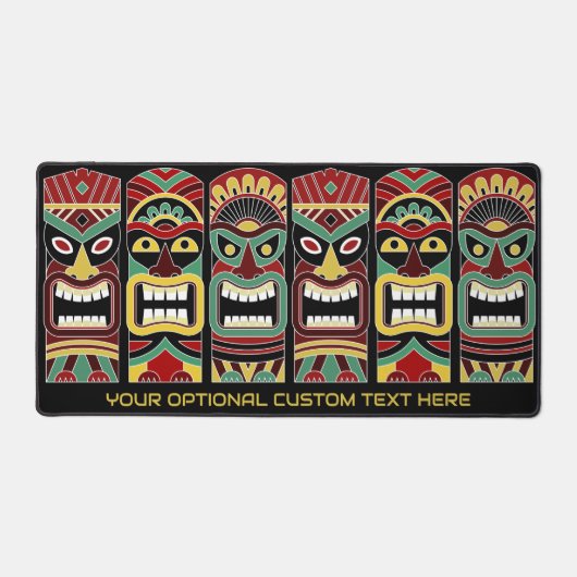 Aangepaste tekst Tiki-totems Bureaumat (Voorkant)
