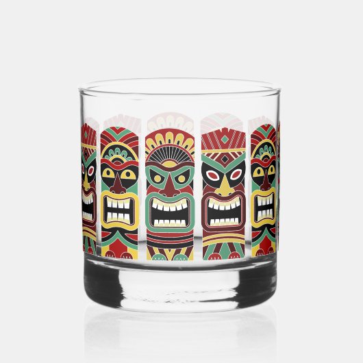 Aangepaste tekst Tiki Totems Whisky Glas (Voorkant)