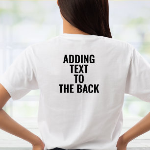Aangepaste tekst toevoegen aan de back Custom T-shirt