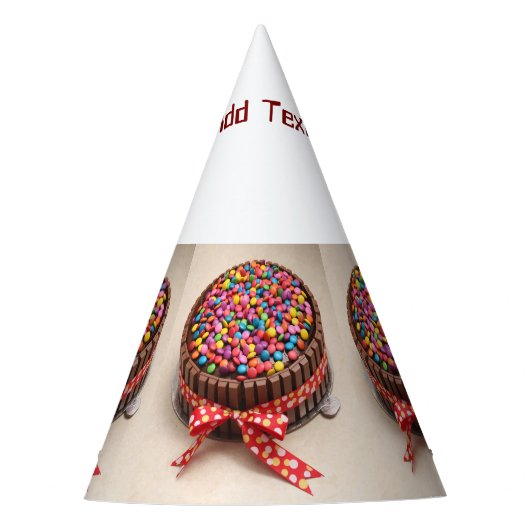 Aangepaste "Tekst toevoegen" Cake Snoep Afbeelding Feesthoedjes (Voorkant)