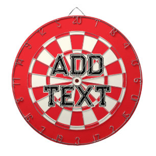 Aangepaste tekst toevoegen Zwart Rood Wit Retro Dartbord