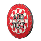 Aangepaste tekst toevoegen Zwart Rood Wit Retro Dartbord (Voorkant Rechts)