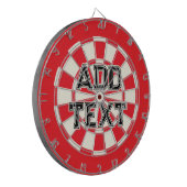 Aangepaste tekst toevoegen Zwart Rood Wit Retro Dartbord (Voorkant Links)