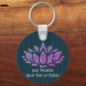 Aangepaste tekst Tranquil Blauwgroen en Rainbow Lo Sleutelhanger (Voorkant)