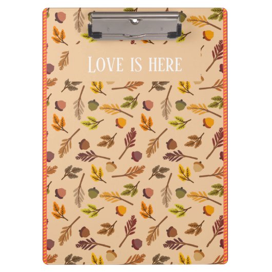 Aangepaste tekst Trendy herfst achtergrond oranje Klembord (Voorkant)