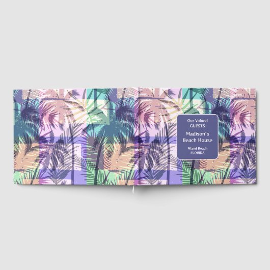 Aangepaste tekst Tropical Palms Pattern Gastenboek (Volledig)
