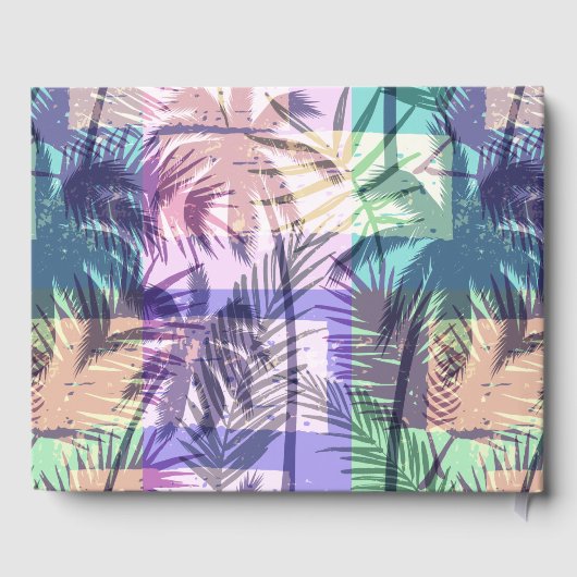 Aangepaste tekst Tropical Palms Pattern Gastenboek (Achterkant)