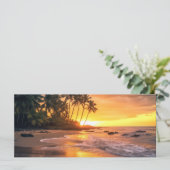Aangepaste tekst Tropisch strand Sunset (Staand voorkant)