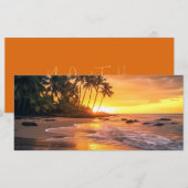 Aangepaste tekst Tropisch strand Sunset (Voorkant / Achterkant)