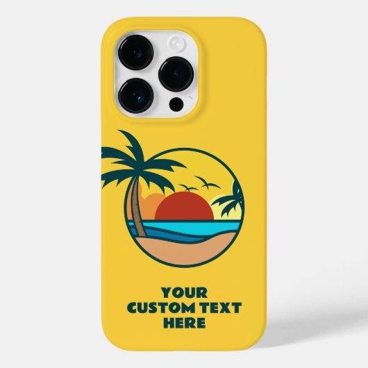 Aangepaste tekst Tropisch strand Sunset Case-Mate iPhone Case (Achterkant)