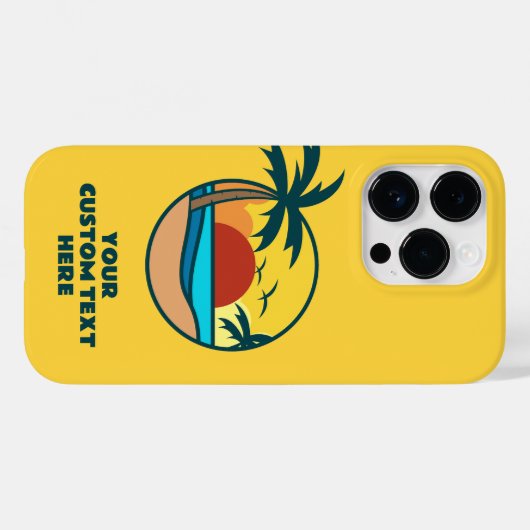 Aangepaste tekst Tropisch strand Sunset Case-Mate iPhone Case (Achterkant (horizontaal))