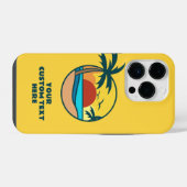 Aangepaste tekst Tropisch strand Sunset iPhone Hoesje (Achterkant horizontaal)