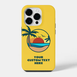 Aangepaste tekst Tropisch strand Sunset iPhone 14 Plus Hoesje