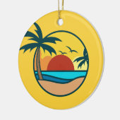 Aangepaste tekst Tropisch strand Sunset Keramisch Ornament (Links)