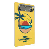 Aangepaste tekst Tropisch strand Sunset Mini Klembord (Schuin)