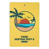 Aangepaste tekst Tropisch strand Sunset Mini Klembord (Achterkant)