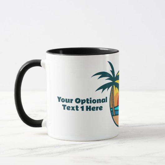 Aangepaste tekst Tropisch strand Sunset Mok (Links)