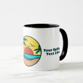 Aangepaste tekst Tropisch strand Sunset Mok (Voorkant rechts)