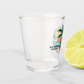 Aangepaste tekst Tropisch strand Sunset Shot Glas (Links)