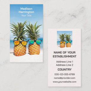 Aangepaste tekst Tropische ananas Visitekaartje
