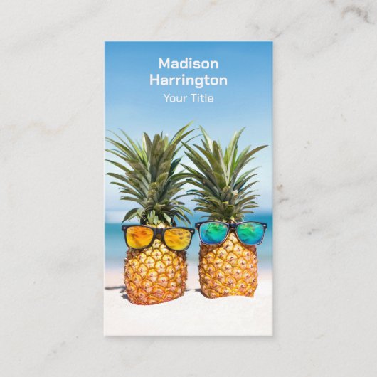 Aangepaste tekst Tropische ananas Visitekaartje (Voorkant)